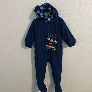 Disney-mickey mouse fill body warm onesie with hood- Size 18-24 months